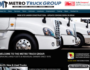 Metro Truck Group, Web Design, Mobile Web Design, Barrie