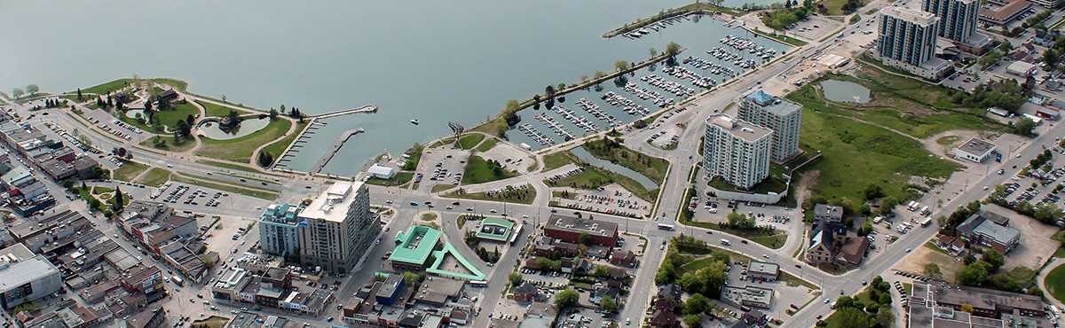 Web Development Barrie - Aerial Photo of Downtown Barrie